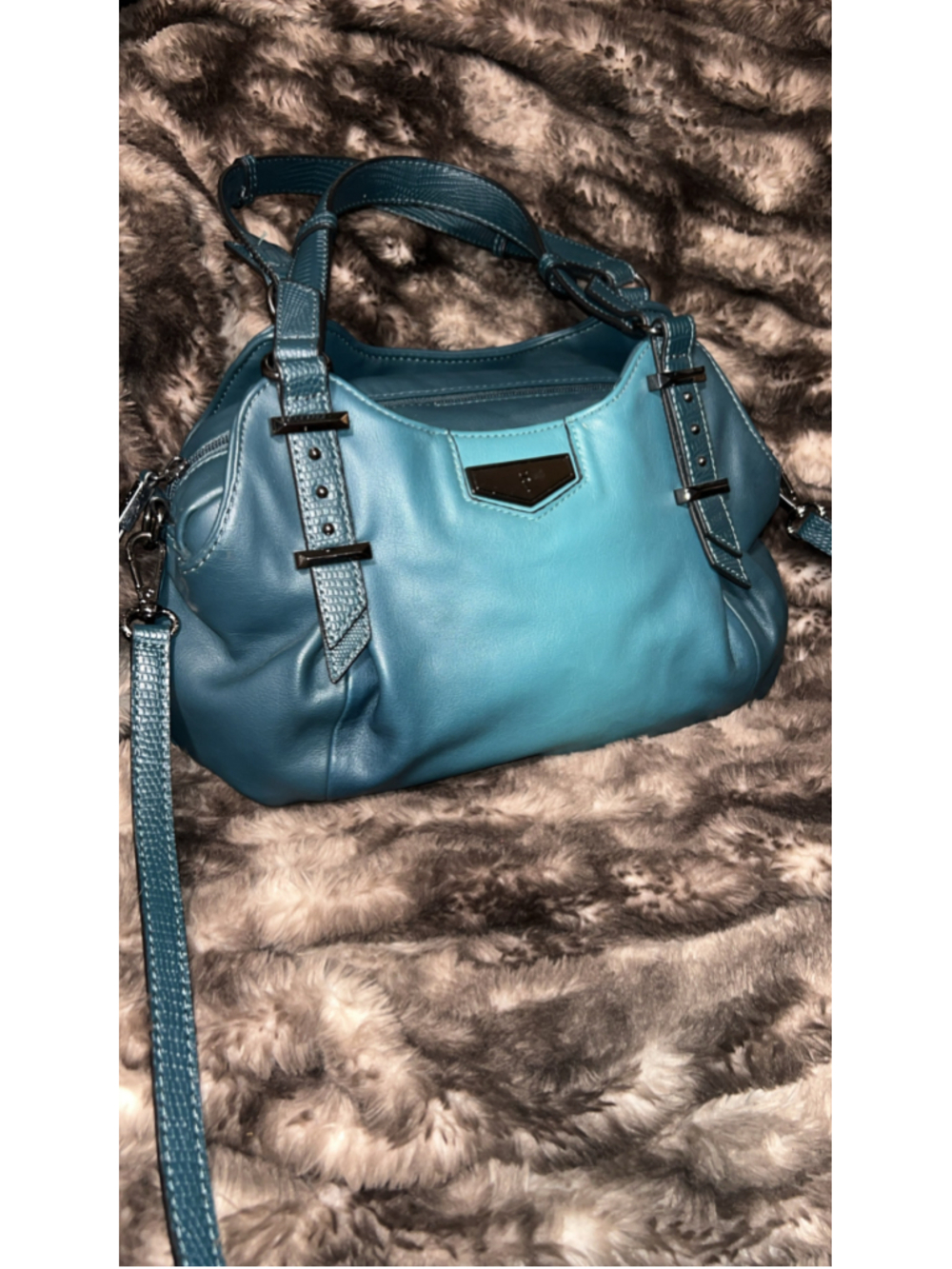 Women's Simply Vera Teal Blue Satchel Handbag One Size